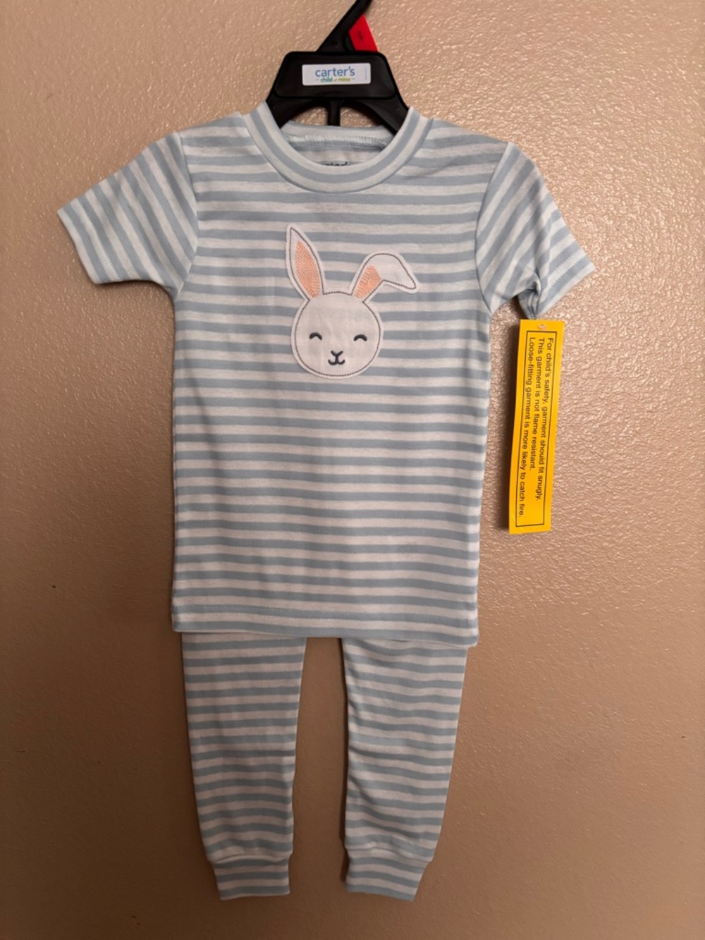 Carter's Blue Striped Bunny Kids Pajama Set